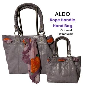 ALDO Mauve Rope Style Soft Handbag With Optional Scarf